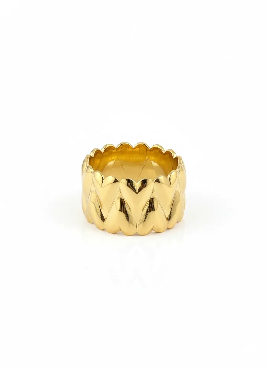 comprar anillo de mujer elegante romántico resistente al agua dorado