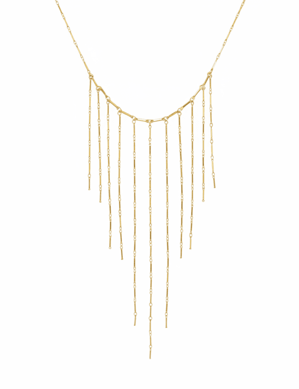 COMPRAR COLLAR ACERO INOXIDABLE EFECTO CASCADA DORADO