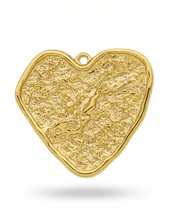 CHARM CORAZON IRREGULAR DORADO ACERO INOXIDABLE WATERPROOF