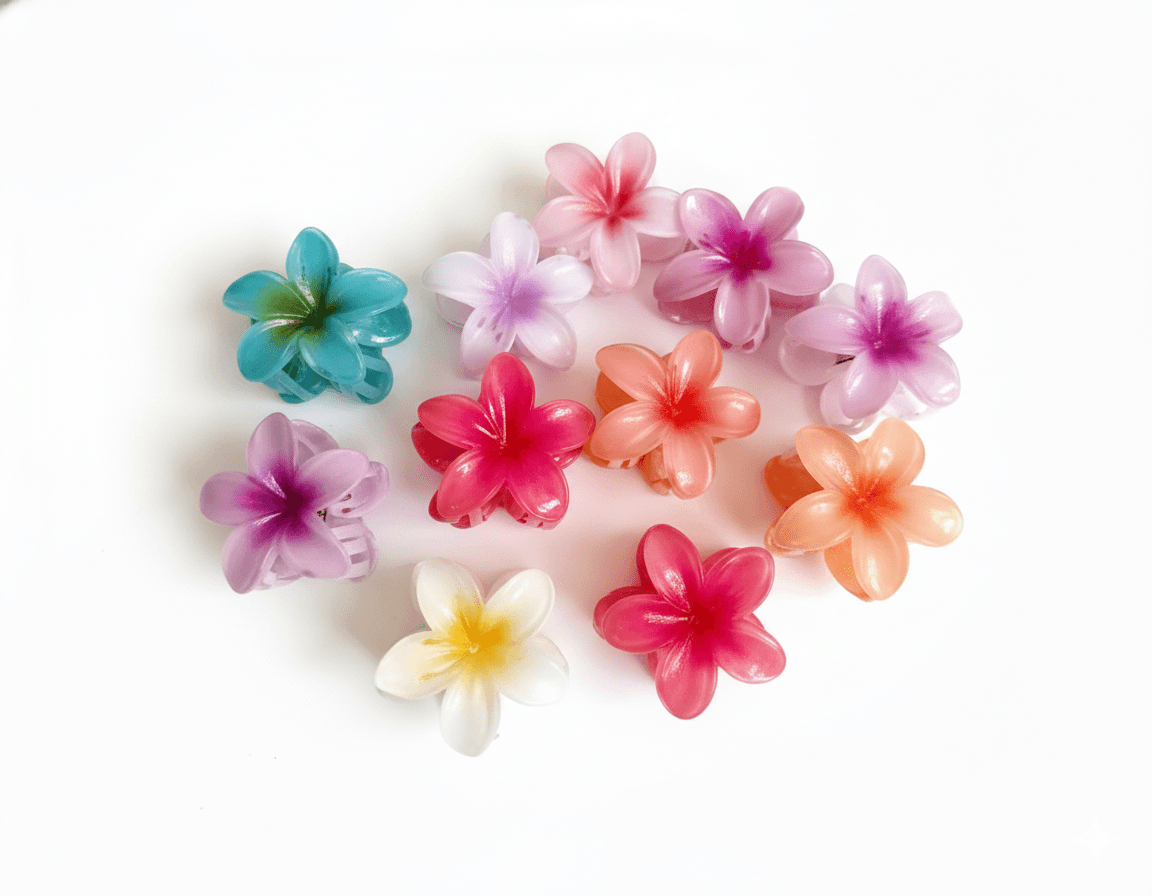 pinza de pelo en forma de flor colores playa