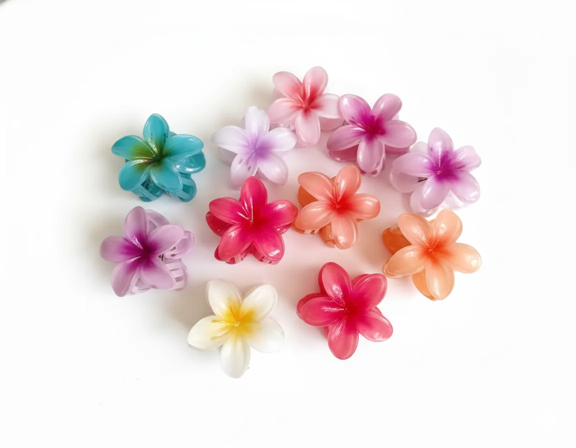 pinza de pelo en forma de flor colores playa